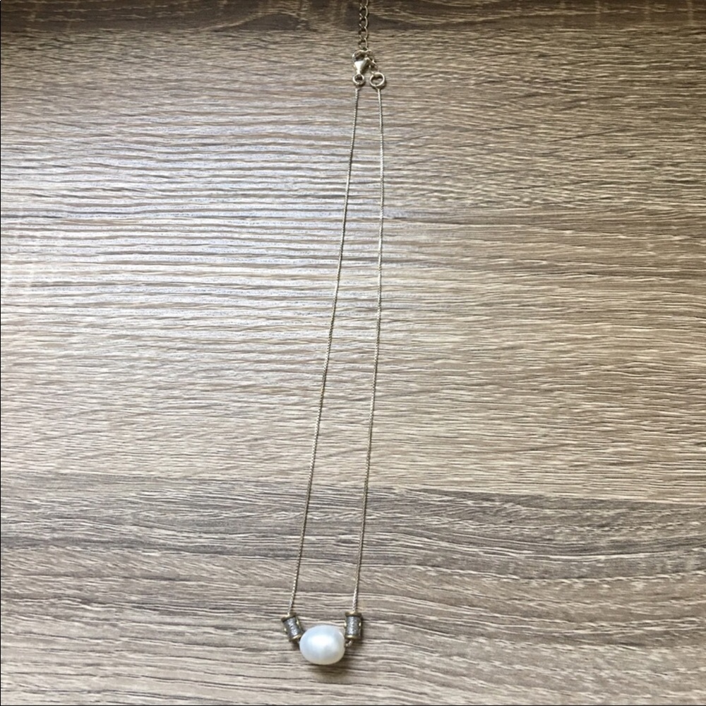 Silpada Pearl Brass Silver Necklace